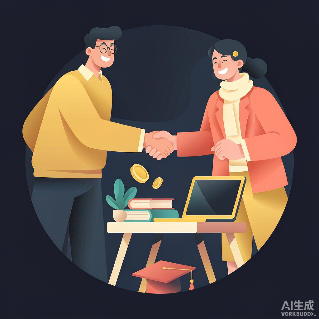A law school graduate shaking hands with a mentor